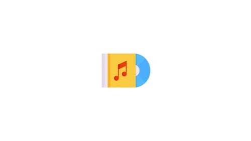 Animated Flat Design Music Album CD Icon Reveal