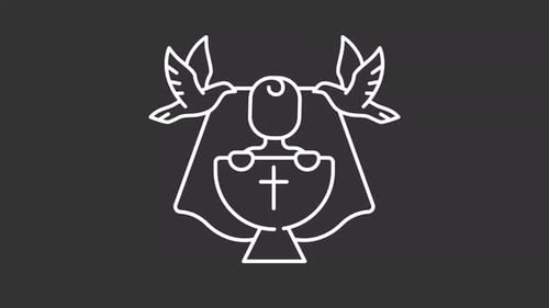 Baptism ritual white line animation