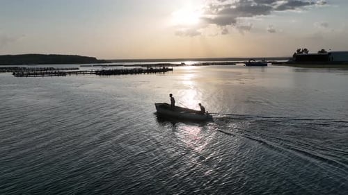 Tranquil Sunset Boat Ride on Tropical Water