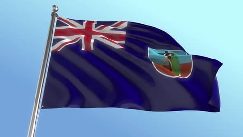 Waving Flag of Montserrat Seamless Loop