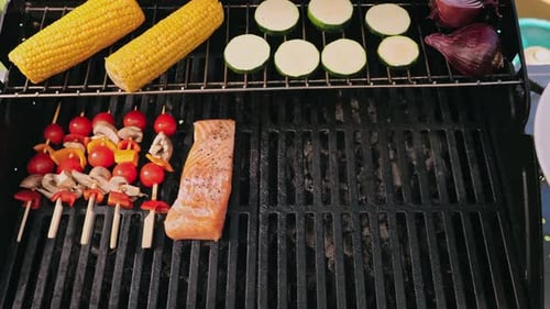 Food Grilling on Barbecue Grill