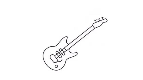 Minimalist Electric Guitar Line Drawing Animation