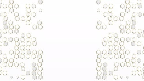Elegant White Gold Hexagon Geometric Background Loop Animation