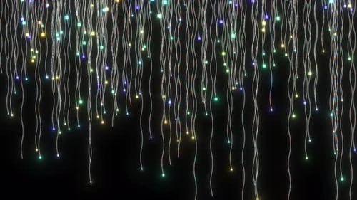 Futuristischer High-Tech-Hintergrund. Computerdatentechnologie Glasfaserdrähte und Punktanimation Zurück