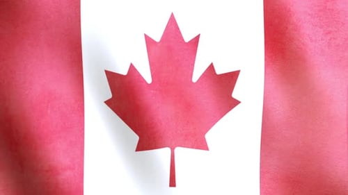 Textured Canadian Flag Waving Motion Background
