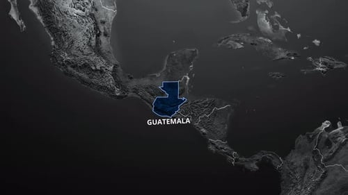 Guatemala Map Blue Color 4K