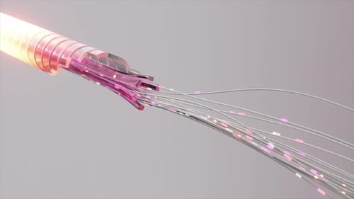 Fiber Optic Cable Data Transmission Animation