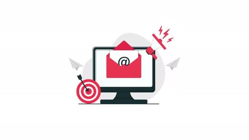 Digital Marketing Email Communication Flat Design Animation