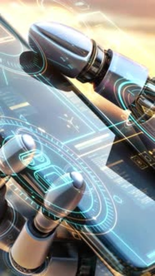 Futuristic AI Robot Hand Interacting with Digital Interface on Smartphone