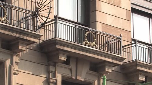 Vista aproximada do edifício do Banco de México, Banco Central em Ciudad de Mexico