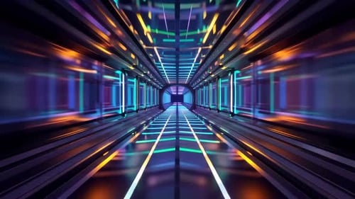 Futuristic Neon Sci Fi Tunnel VJ Loop