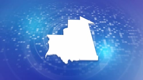 Mauritania Map Outline Reveal on Digital Background