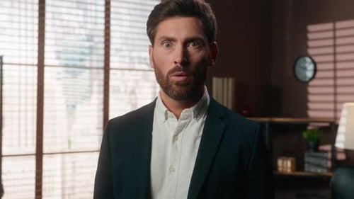 Close Up Portrait Emotional Shocked Stunned Amazed Surprised Confused Wonder Caucasian Man Business