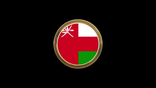 Oman Flag Circle Icon Loop Animation