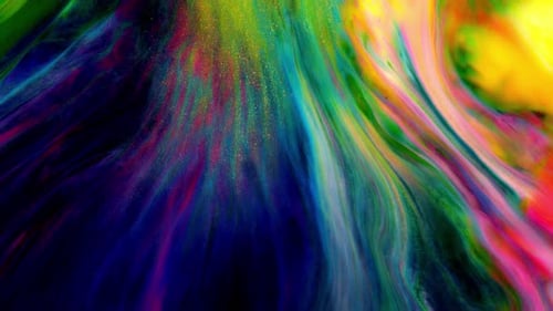 Abstract Swirls of Vibrant Colorful Plumes