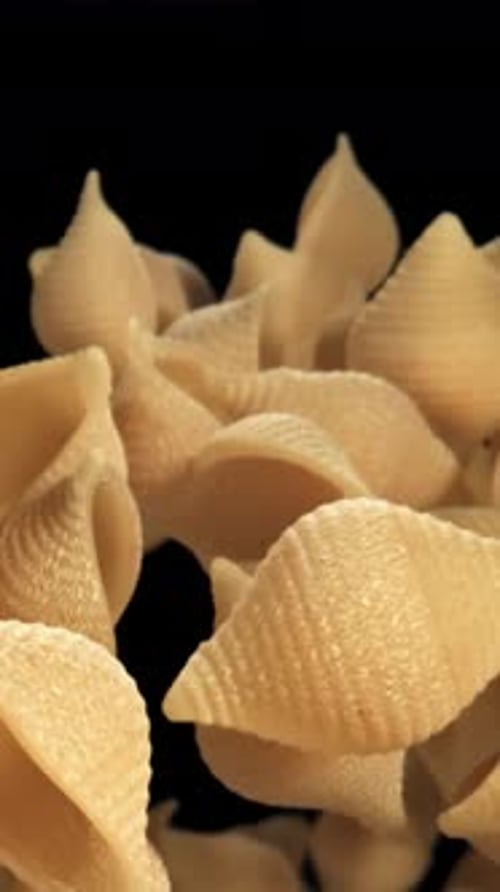 The Dry Pasta Flies Up and Falls Down Filmed on a Highspeed Camera at 1000 Fps
