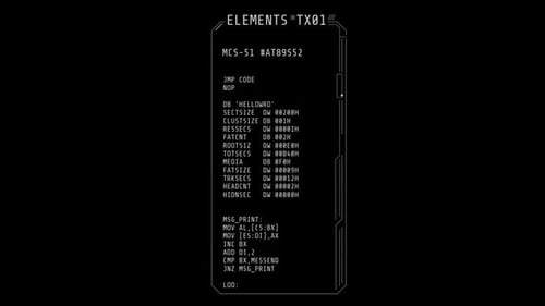 Narrow HUD Interface Window with Coding Elements