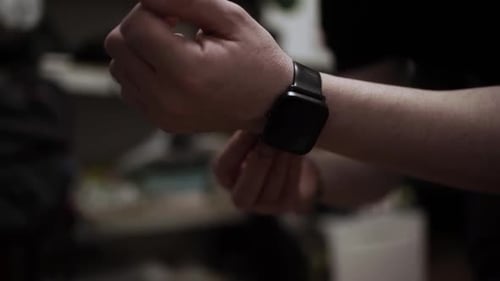 Close Up Of Hand with a Smartwatch On