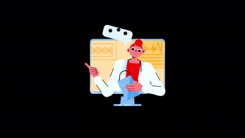 Online Doctor Service With Mobile Application Alpha Channel 4K