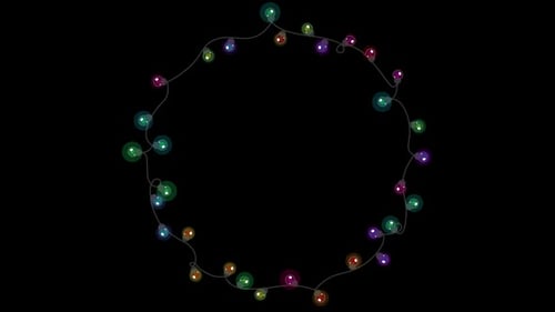 Round Party Lights Frame Loop Transparent