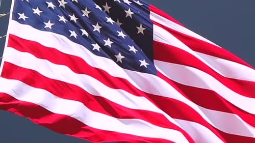 Waving American Flag Close Up