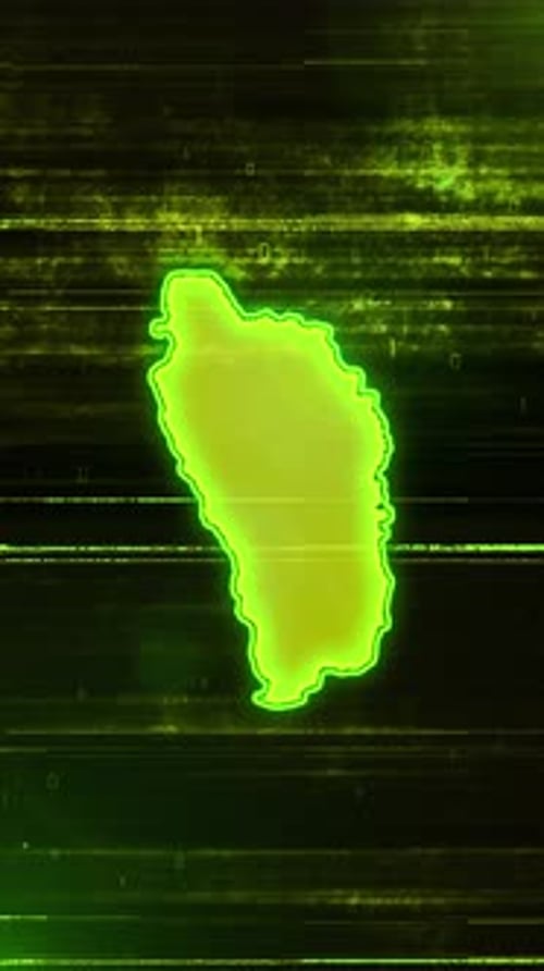 Dominica Digital Futuristic Glitch Map