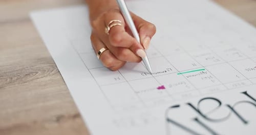 Writing Meeting on Calendar for Future Planning