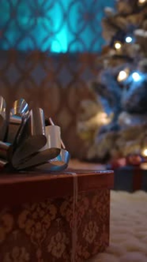 Christmas Tree and Presents in Cozy Home