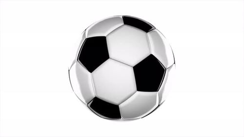 Looping Animation a Soccer Ball. on White Background