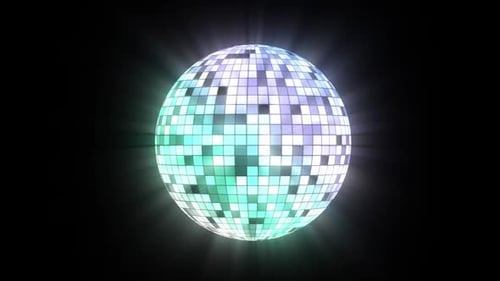 Colorful Rotating Disco Ball with Light Rays