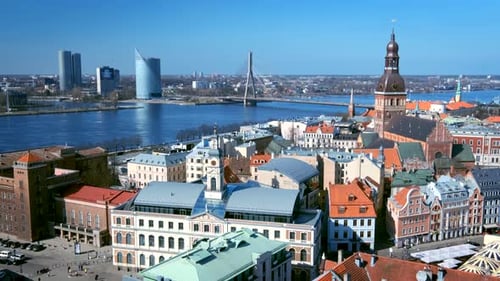 View of Riga Center From St Peter's Church Riga Latvia