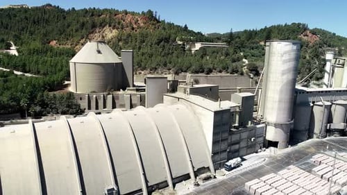 Large Cement Factory Near Sea