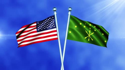 Boucle du drapeau des États-Unis et de l'Adyguée