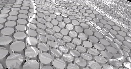 Geometric Metallic Cylinders Abstract Wave Animation Loop