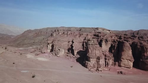 Solomons pillars in Timna park Israel, Aerial footage