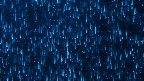HD Futuristic Digital Data Rain Animation – Blue Cyber Code Falling Matrix Background Loop