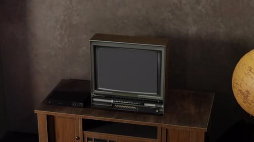 Retro Television Screen Glitch and Static Effect