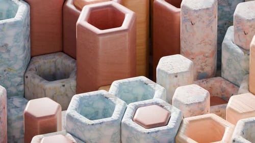 3d Animated Background of Hexagons in a Loop Satisfying Video