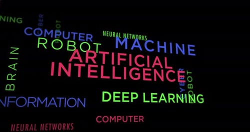 Artificial intelligence kinetic text abstract concept