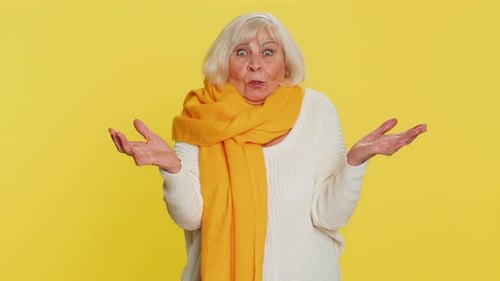 Senior Woman Reacting with Shock and Surprise