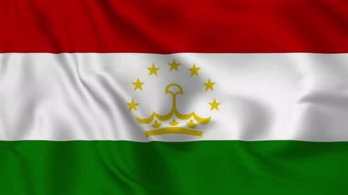 Seamlessly Looping Waving Flag of Tajikistan
