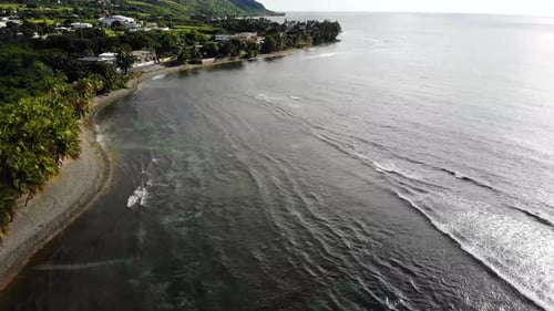 Drone footage while flying over a beach in the southeast part of Puerto Rico.
