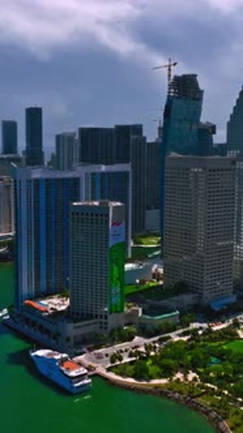 Aerial view of Miami skyline showcasing urban development and waterways