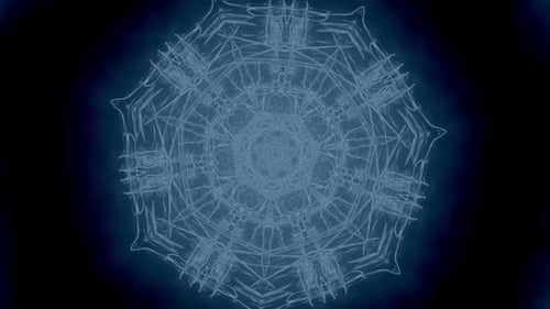 Abstract Blue Geometric Fractal Crystal Pattern Loop