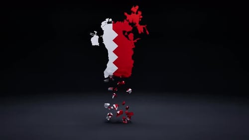 Bahrain Map Flag Reveal Animation