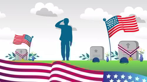 Memorial Day USA Background Animation