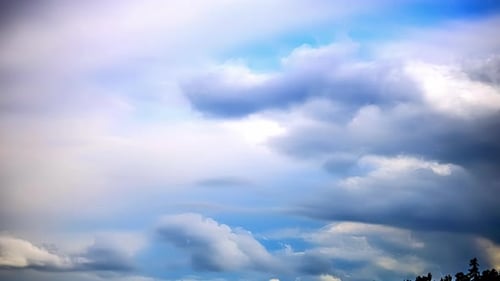 Blue and bright white cloudscape time lapse