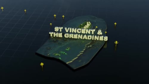 3D Island Map Geography Title Reveal Animation