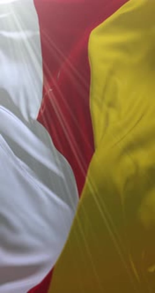 Realistic Vertical Waving Flag Animation with Light Streaks