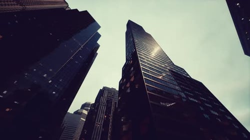 View Looking Up at High Rise Buildings